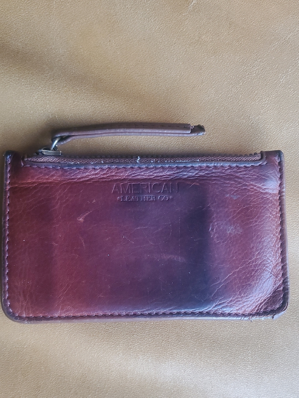 Vintage American Leather Co Distressed Card Wallet